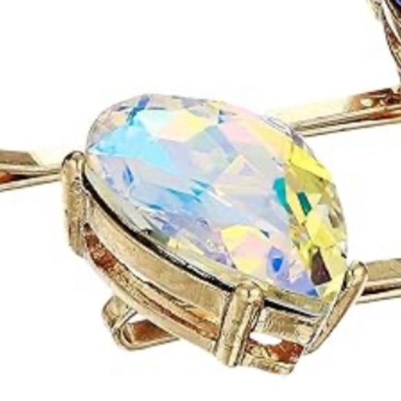 Steve Madden Aurora Boreale and Rhinestone Oval Teardrop Royal Blue Hairpins - Picture 5 of 5